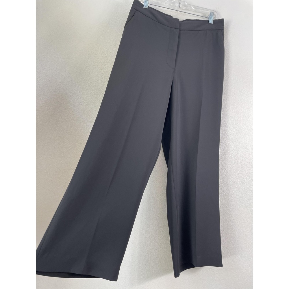 Quince Womens 14 Crepe Wide Leg Dress Pants Gray Pull On Elastic Waist Travel